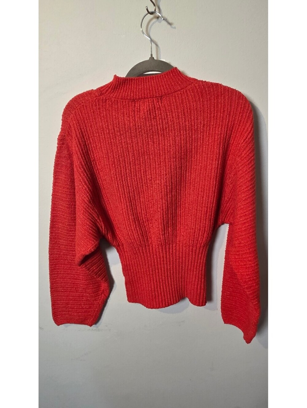 Pink Rose Red Ribbed Knit Sweater - Picture 2 of 6